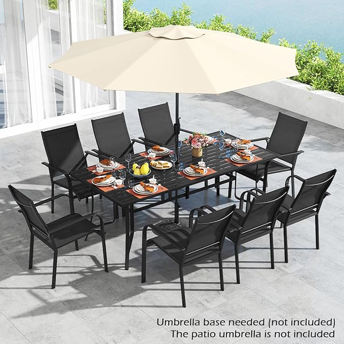 Tangkula 76" x 36" Metal Patio Dining Table - Image 5
