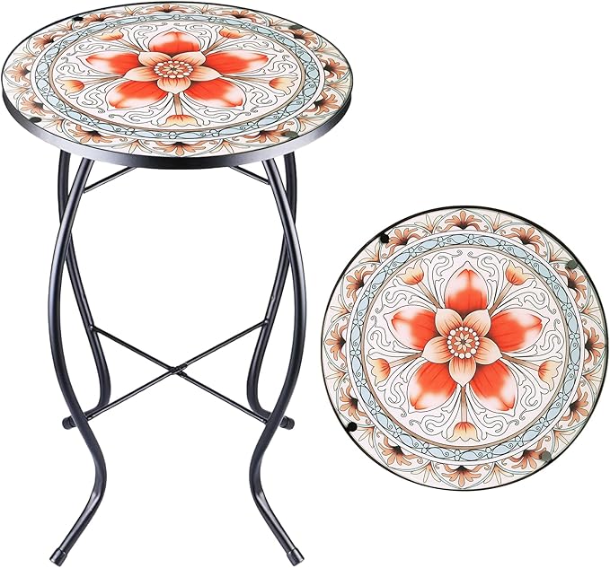 12 Inch Small Outdoor Side Table by Arbuxzuy