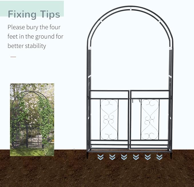 Outsunny 81" Metal Garden Arbor - Image 4