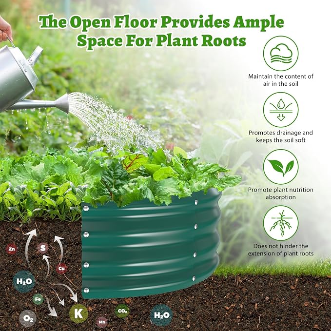 Oval Galvanized Planter Box, Metal Raised Garden Bed - Image 2