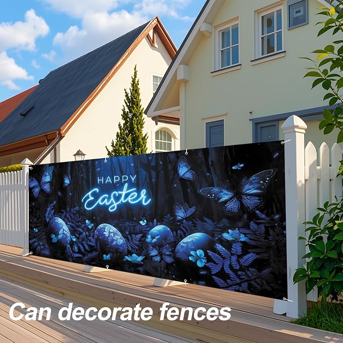 ANNA QUEEN Happy Easter Garage Door Banner 6x13FT, Large Outdoor Spring - Image 5