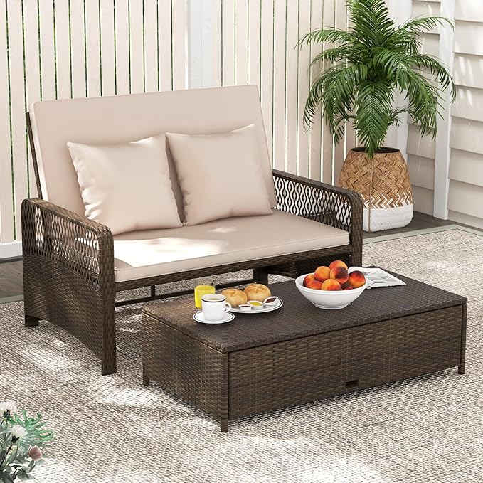 RELAX4LIFE Wicker Patio Outdoor Daybed - Image 9