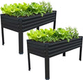 2PCS 48×24×30in Galvanized Raised Garden Bed, Metal Elevated Planter Box by Easllre