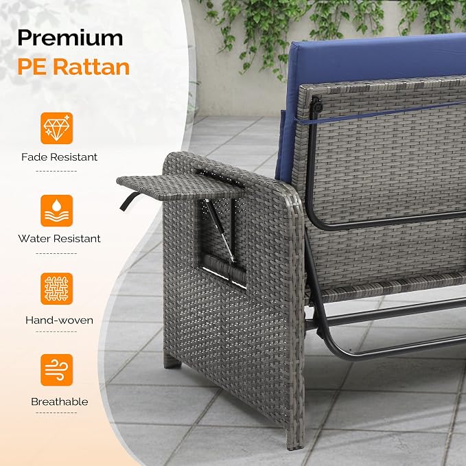 VINGLI Patio Daybed, Wicker Outdoor Daybed - Image 5
