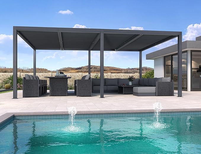 PURPLE LEAF 94AS Oversized Louvered Pergola by PURPLELEAF
