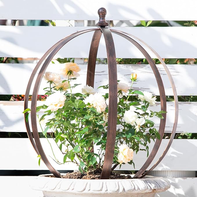 Garden Obelisk Trellis for Climbing Plants – 18"x22" Metal Outdoor Support for by Goooxim