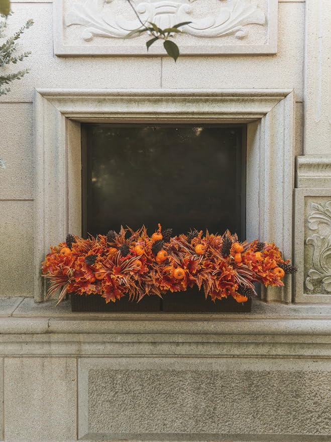 13pcs Outdoor Artificial Maple Leaf Pumpkin Branch - Image 5