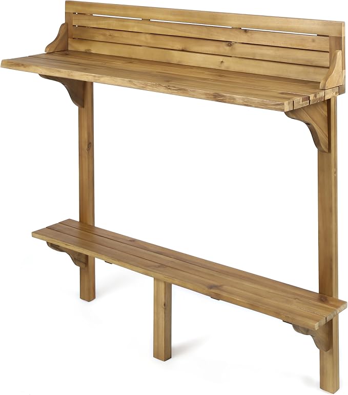 Christopher Knight Home Caribbean Outdoor Acacia Wood Balcony Bar Table by ChristopherKnightHome