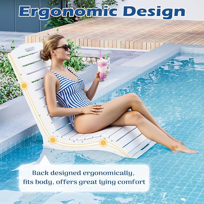 MELLCOM HDPE Pool Lounge Chair, in Pool Lounge Chair up to 10-Inches of Water - Image 5