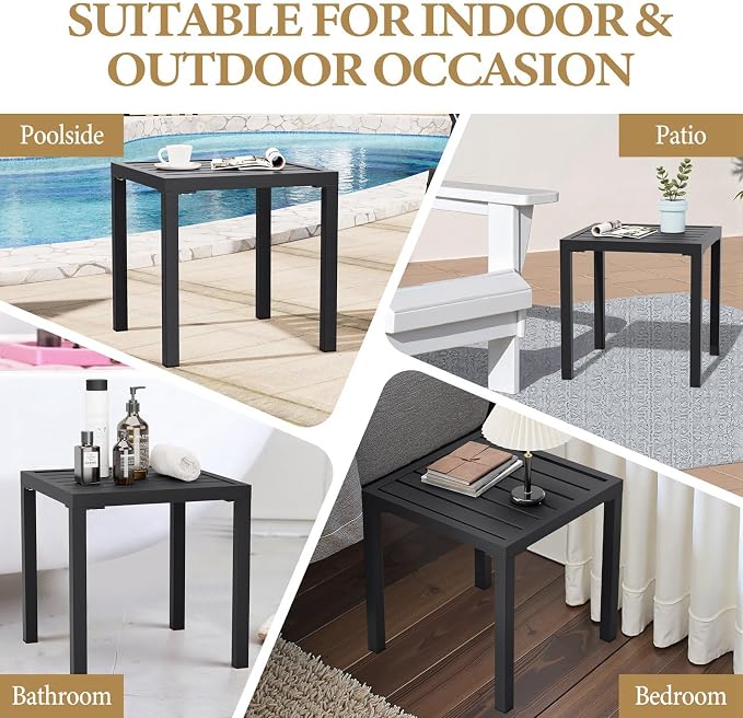 Crestlive Products Outdoor Side Table, Weather Resistant Design - Image 6