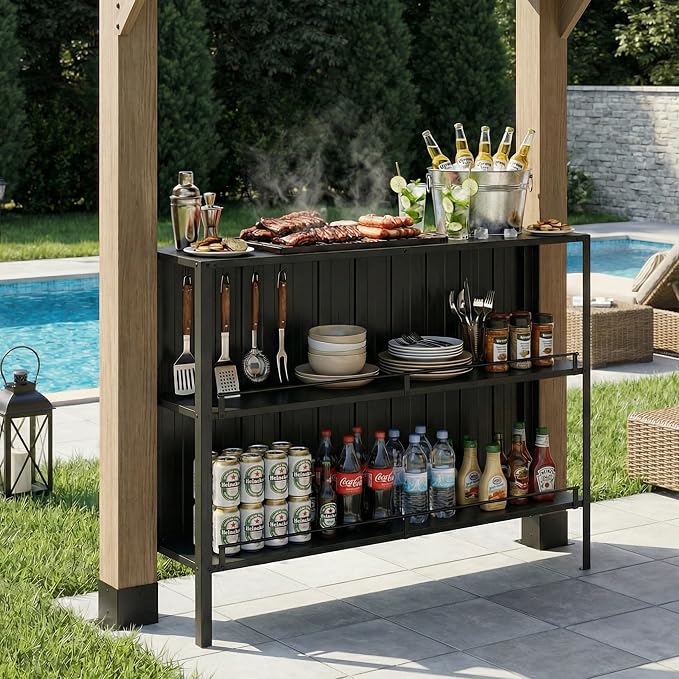 CHARMELEON Grill Gazebo 6 x 12 FT, Cedar Wood BBQ Gazebo - Image 3