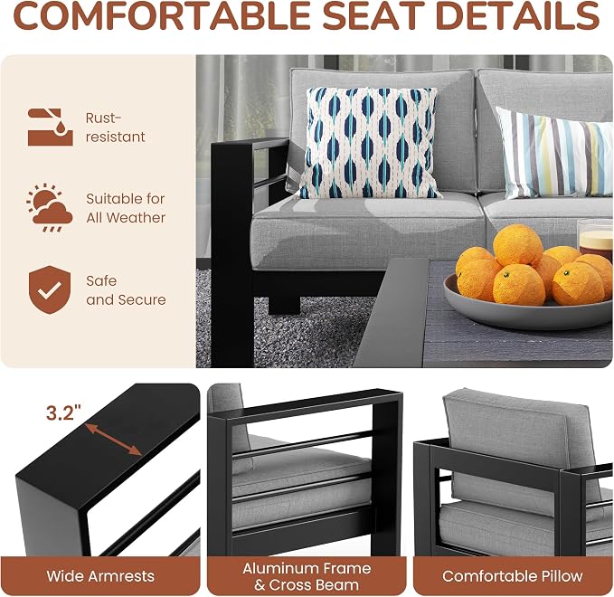 Solaste Aluminum Patio Furniture Set - Image 9