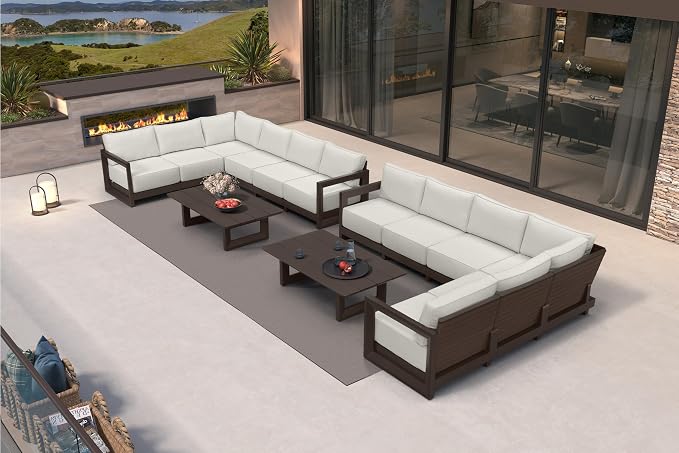 PURPLE LEAF Patio Furniture Set L-shaped Outdoor Couch by Unknown