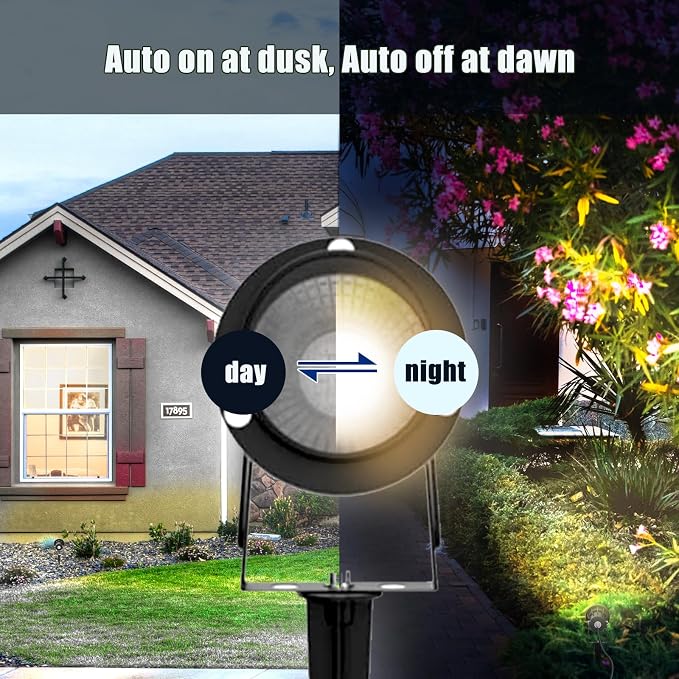 10W Dusk to Dawn Led Light 120V 3000K 1000lm Warm White Landscape Outdoor - Image 3