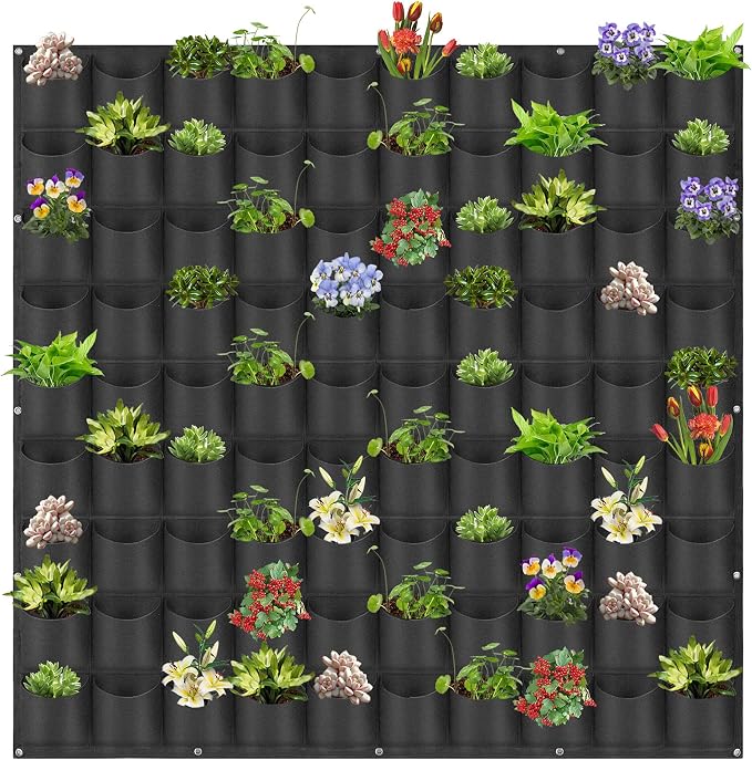 Hanging Planting Grow Bags, 90 Pockets Wall Planter Wall Mounted Grow Bag by LITLANDSTAR