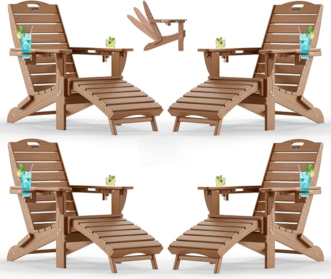 Ciokea Folding Adirondack Chair Set of 4 by CIOKEA