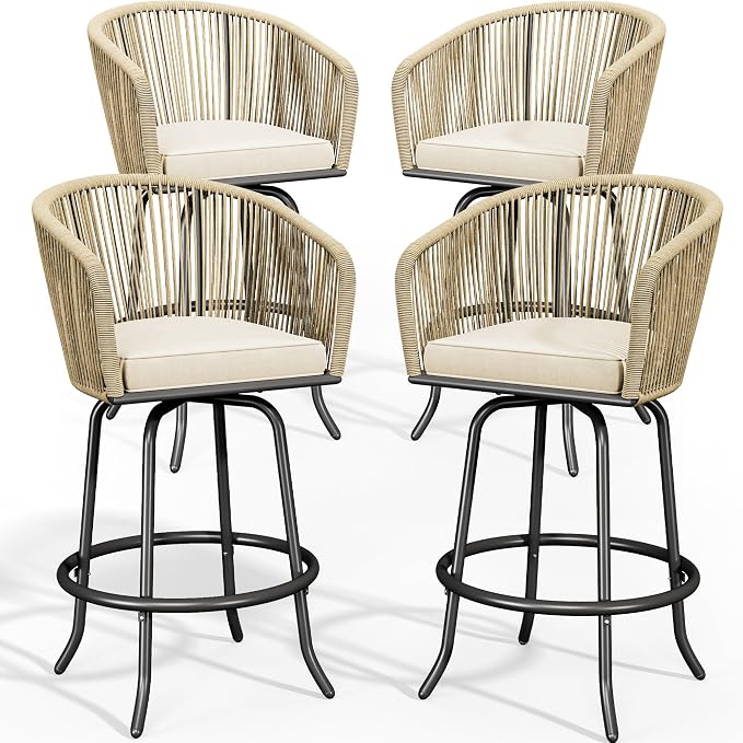YITAHOME Counter Height Bar Stools Set of 4, Outdoor Bar Stools - Image 9