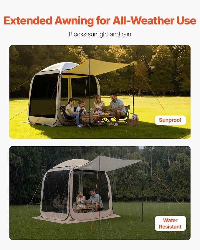 VEVOR 6 x 6 ft Pop-Up Screen House Tent - Image 7