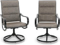 PHI VILLA Outdoor Swivel Patio Dining Chairs Set of 2, All Weather Patio Chair by PHIVILLAThepioneerofcomfortablehouseholdsupplies