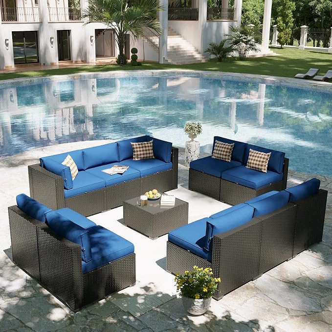 Aoxun Patio Furniture Set, 11 Piece Outdoor Sectional Sofas - Image 6