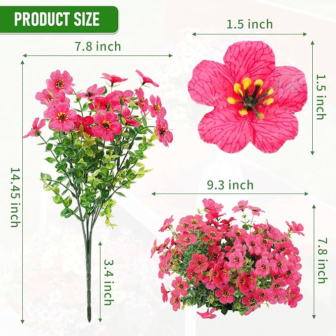 Artificial Flowers Outdoor Fake Plants, Faux Silk Flowers Plastic Plants - Image 2