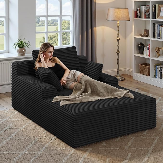 51'' Oversized Chaise Lounge Chair Indoor, Non-Assembly Deep Seat Sofa Bed - Image 7