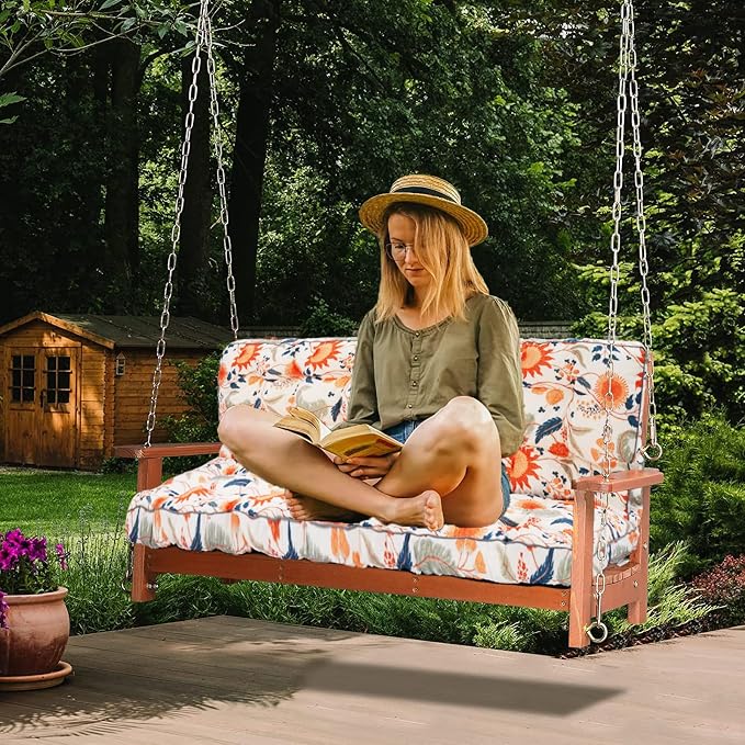 Waterproof Porch Swing Cushion Replacement, 2–3 Seat Swing Seat Cushion - Image 2