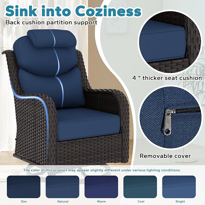 Patio Swivel Rocker Chairs of 2 - Image 5
