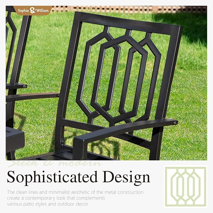 Sophia & William Round Patio Table and Chairs Set, Outdoor Dining Set - Image 4