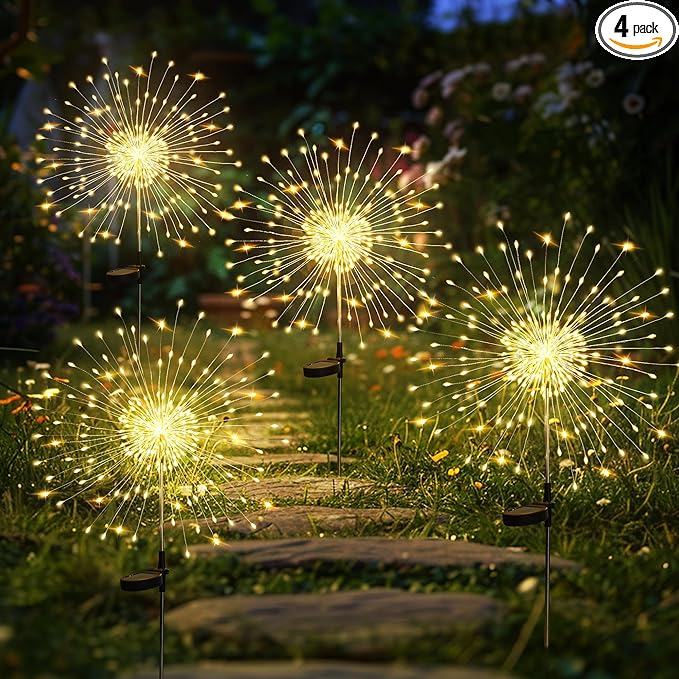 GIGALUMI Garden Decor Outdoor Lights 120LED 4Pack, Solar Garden Lights by GIGALUMI