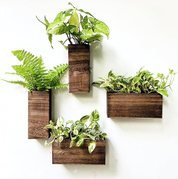 LaLaGreen Wood Planter Box for Plants Wooden Hanging Wall Planters for Indoor by L%C3%A1L%C3%A1Green