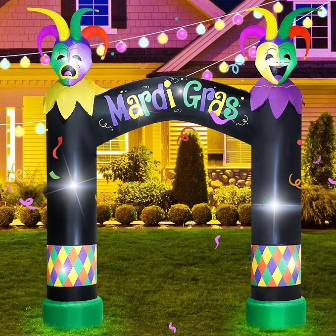 10FT Mardi Gras Inflatable Arch - Image 6