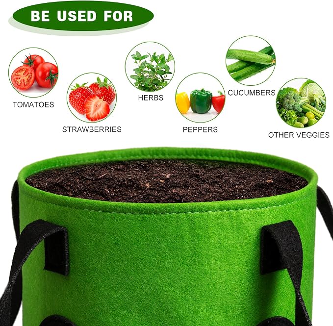 2 Pack Green Upside Down Tomato & Herb Planter, Outdoor Hanging Durable - Image 4