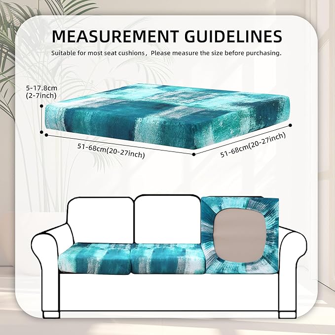 8Pcs Stretch Patio Cushion Covers, Outdoor Couch Covers Replacement, Outdoor - Image 2