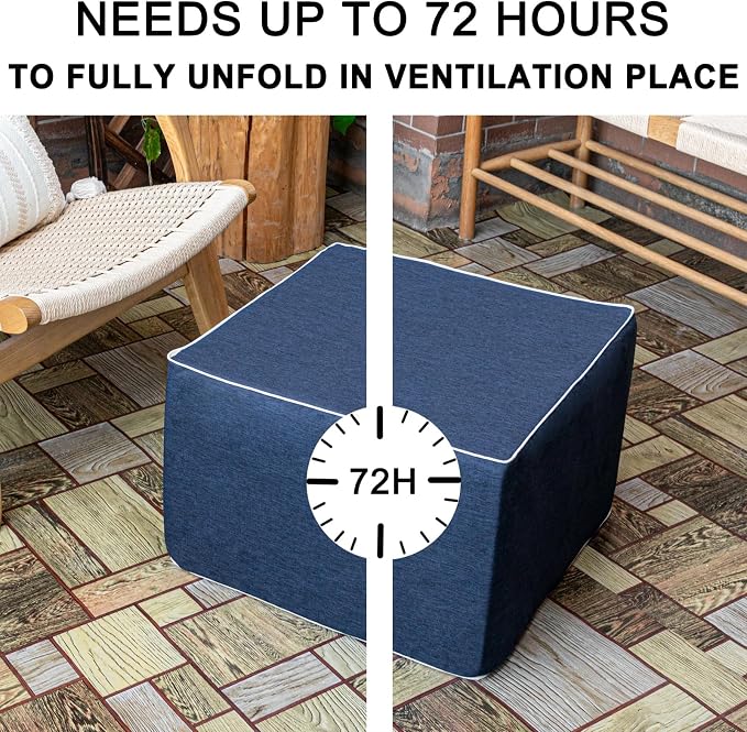Outdoor Ottoman 20x20x14 Inches Outdoor Square Ottomans - Image 5