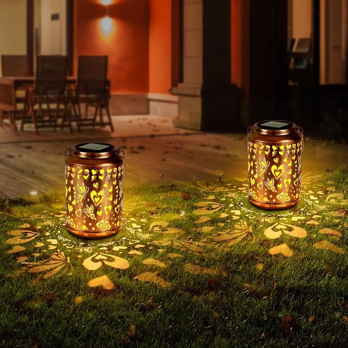 Solar Lanterns Outdoor, Love Mom Lantern Garden Decor Waterproof Decor Light - Image 6