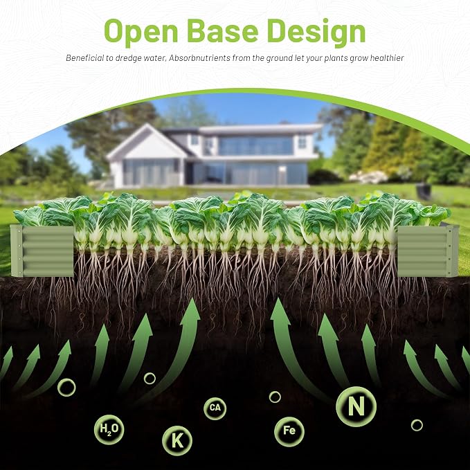 2PCS 8x4x1FT Galvanized Raised Garden Bed, Galvanized Planter Raised Garden - Image 2