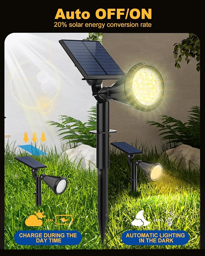 Solar Spot Lights Outdoor, 4 Pack Outdoor Solar Lights - Image 3
