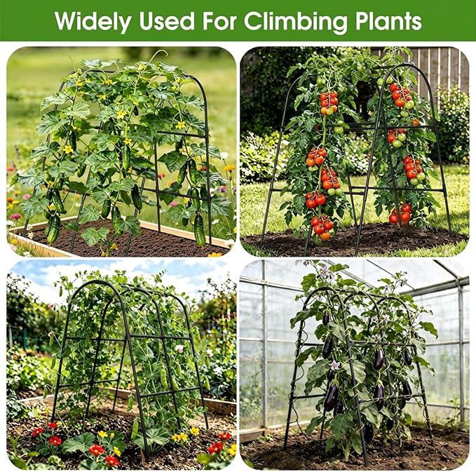 Cucumber Trellis for Raised Bed, U-Shape Garden Trellis for Climbing Plants - Image 7