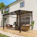 Garvee 10x10 ft Outdoor Lean to Gazebo, Wall Mounted Patio Hardtop Gazebo by Garvee