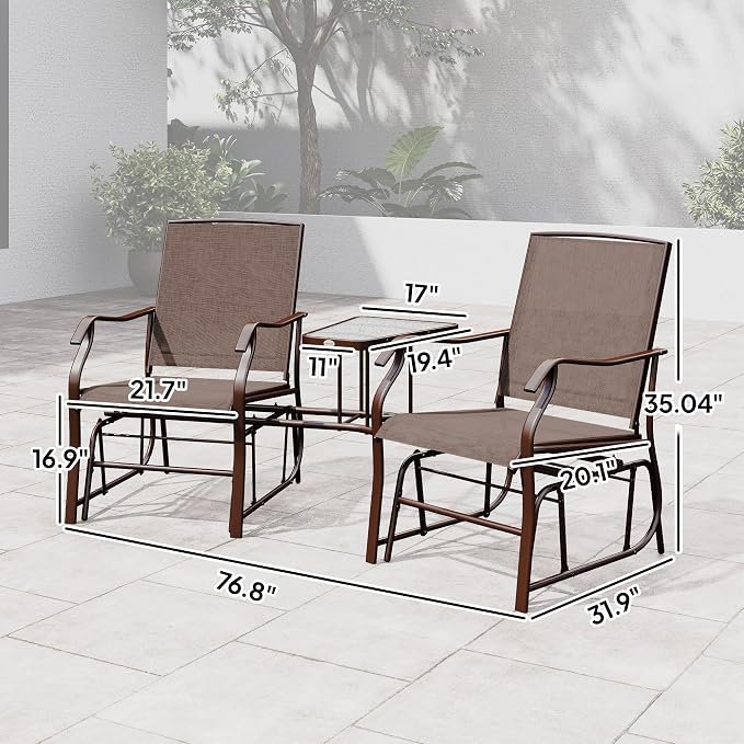 Outsunny Outdoor Glider Chairs - Image 3