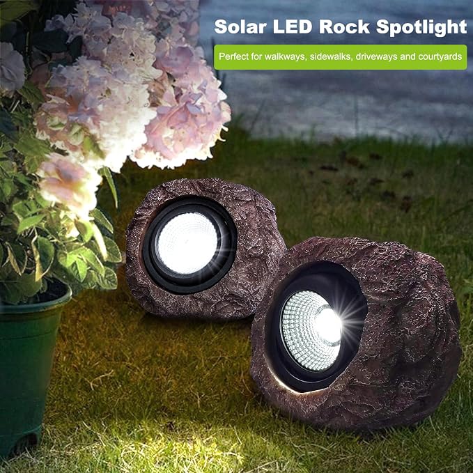 Outdoor Solar rock lights, IP65 Waterproof LED Super Bright spotlights - Image 8