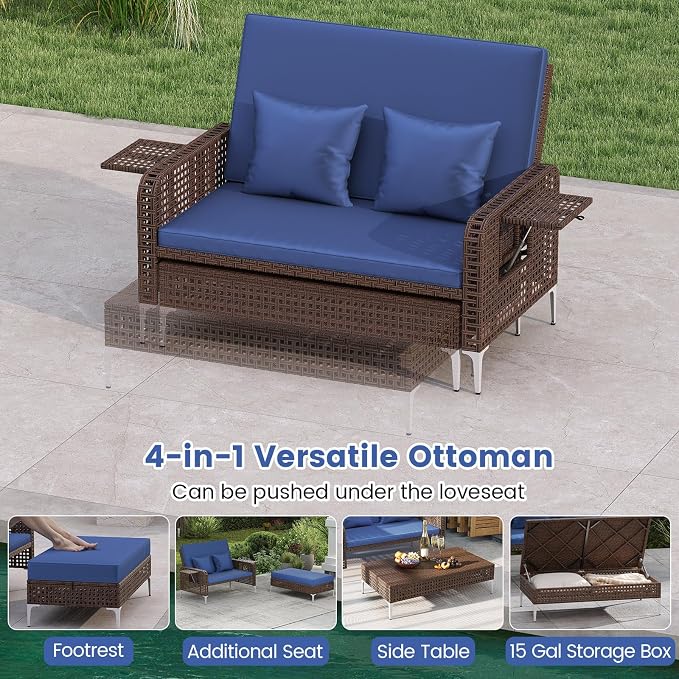 Tangkula Patio Rattan Daybed - Image 7