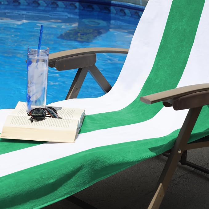 Superior Cabana Cotton Lounge Chair Cover, Outdoor Towel/Chaise Furniture Covers - Image 8
