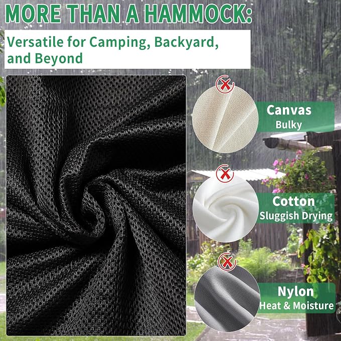 LUKETURE Triangle Camping Hammock, 10ft Multi Person Hammocks Max 1100 lbs - Image 7