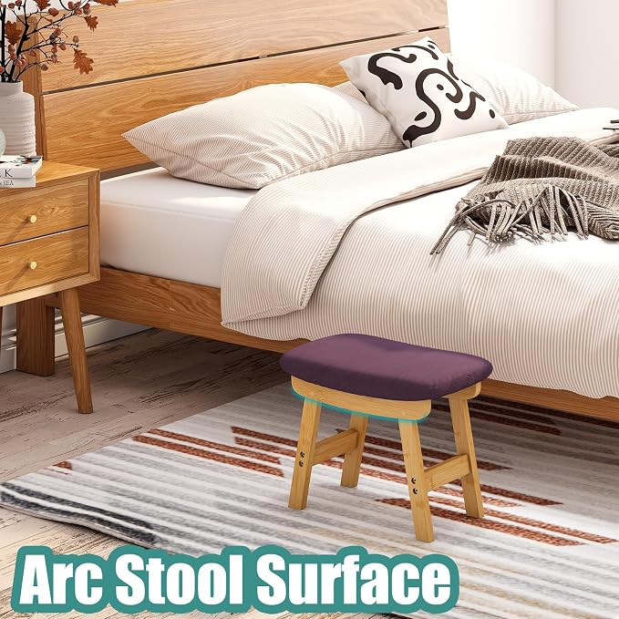 Pruple Foot Stools Ottoman, Sofa Footrest Extra Seating - Image 4