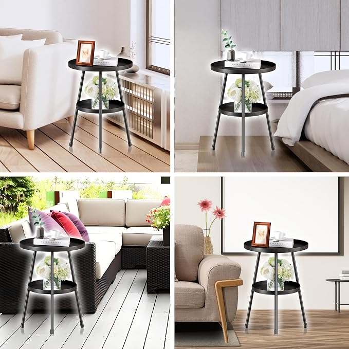 SYQ Round Metal Side Table Small End Table - Image 7