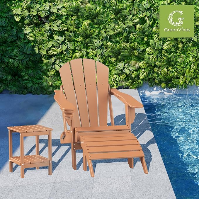 GREENVINES Adirondack-Outdoor-Side-Table | Set of 4 | 14 x 13 Inches | HDPE - Image 2