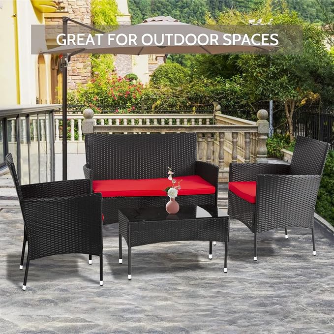 FDW Rattan Furniture Wicker Chair Patio Bristo Set - Image 3