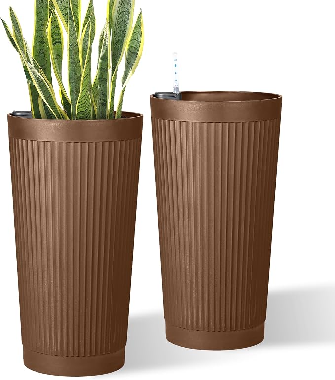 24in Tall Self-Watering Planters Set of 2 by PolarcoForgeco